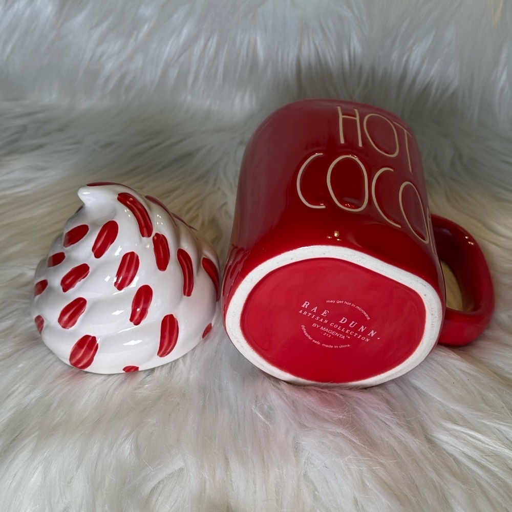 Rae Dunn Red Hot Cocoa Mug with Whipped Cream Topper - Picture 3 of 3